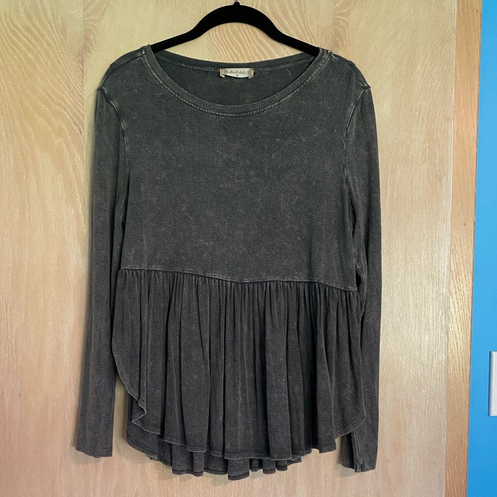 Altar’d State Gray Baby Doll Long Sleeve
